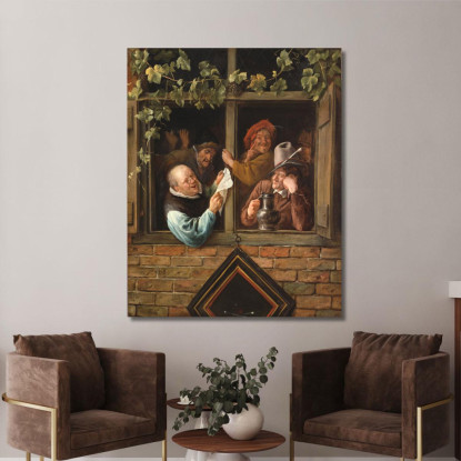 Retori A Una Finestra Jan Steen jsn46 quadro stampato su tela