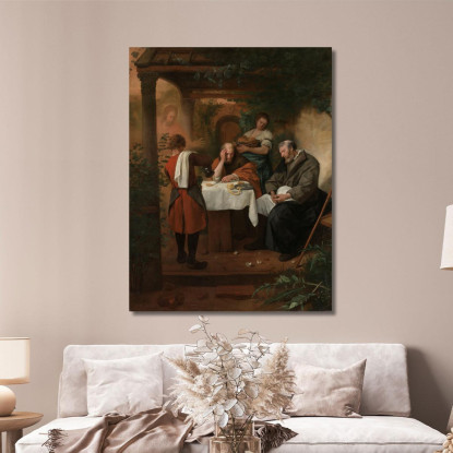 Cena In Emmaus Jan Steen jsn50 quadro stampato su tela