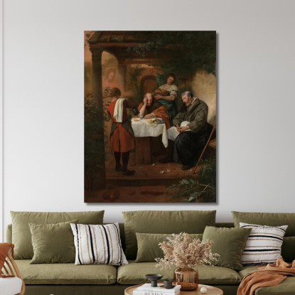 Cena In Emmaus Jan Steen jsn50 quadro stampato su tela