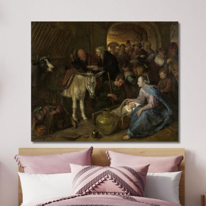 L'Adorazione Dei Pastori Jan Steen jsn52 quadro stampato su tela