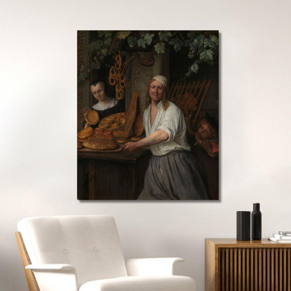 Il Fornaio Arent Oostwaard E Sua Moglie Catharina Keizerswaard Jan Steen jsn53 quadro stampato su tela
