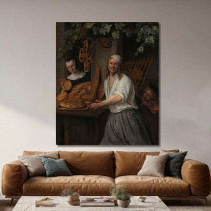 Il Fornaio Arent Oostwaard E Sua Moglie Catharina Keizerswaard Jan Steen jsn53 quadro stampato su tela