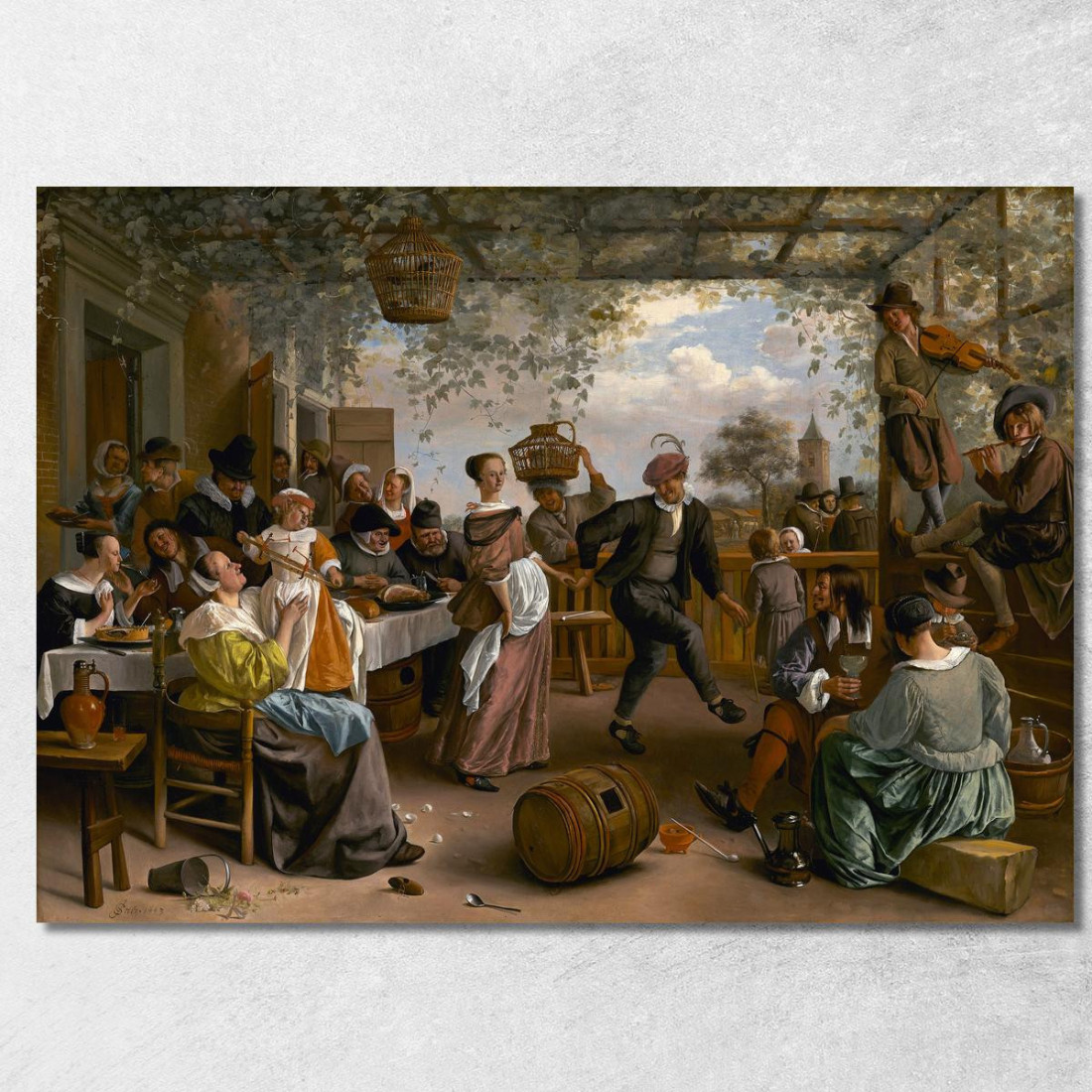 La Coppia Che Balla Jan Steen jsn56 quadro stampato su tela La Coppia Che Balla Jan Steen jsn56 quadro stampato su tela