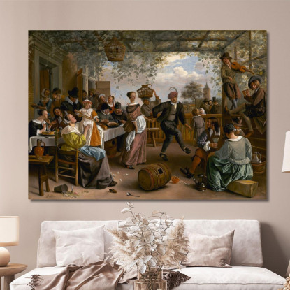 La Coppia Che Balla Jan Steen jsn56 quadro stampato su tela