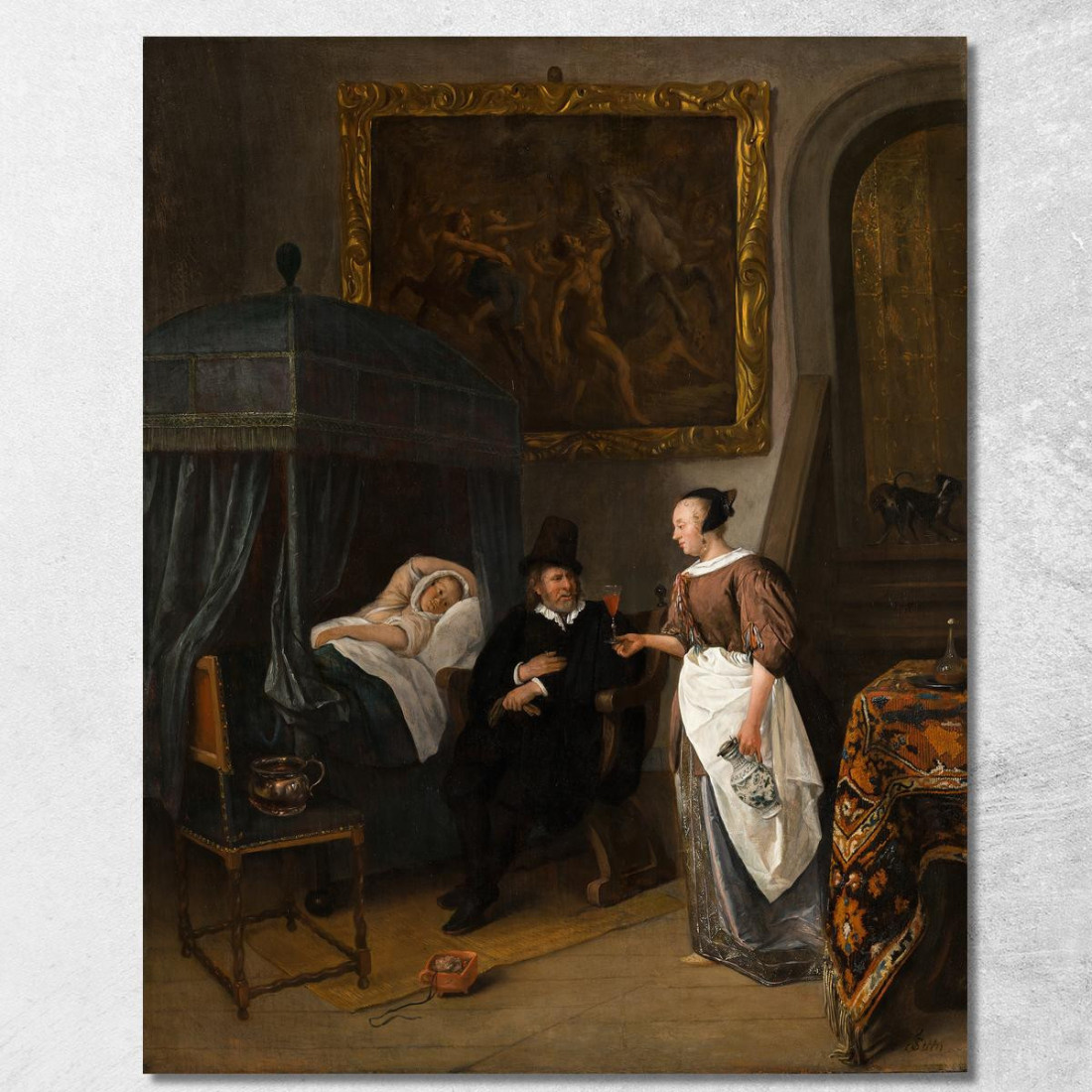 La Visita Del Dottore Jan Steen jsn59 quadro stampato su tela La Visita Del Dottore Jan Steen jsn59 quadro stampato su tela