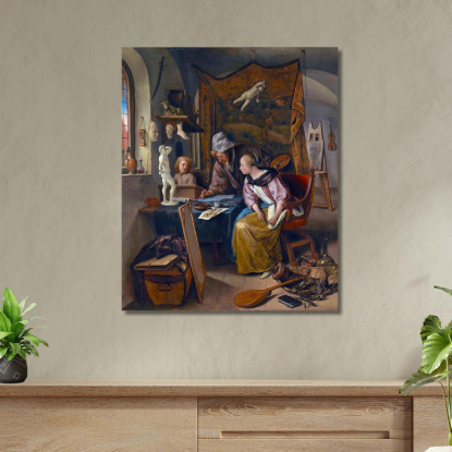 La Lezione Di Disegno Jan Steen jsn60 quadro stampato su tela