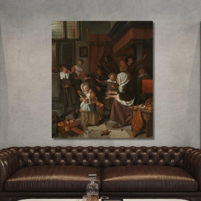 La Festa Di San Nicola Jan Steen jsn64 quadro stampato su tela