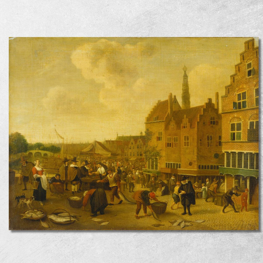 Il Mercato Del Pesce A Leida Jan Steen jsn65 quadro stampato su tela Il Mercato Del Pesce A Leida Jan Steen jsn65 quadro stampato su tela