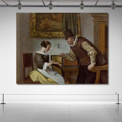 La Lezione Di Clavicembalo Jan Steen jsn67 quadro stampato su tela