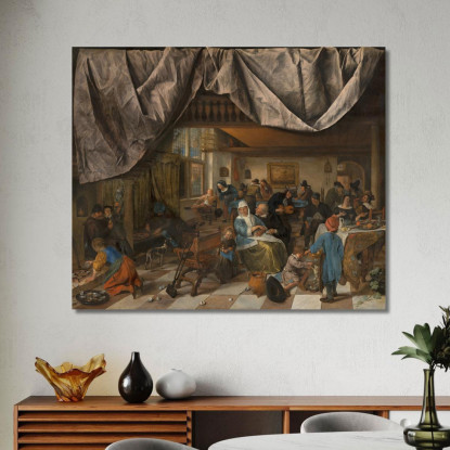 La Vita Dell'Uomo Jan Steen jsn68 quadro stampato su tela