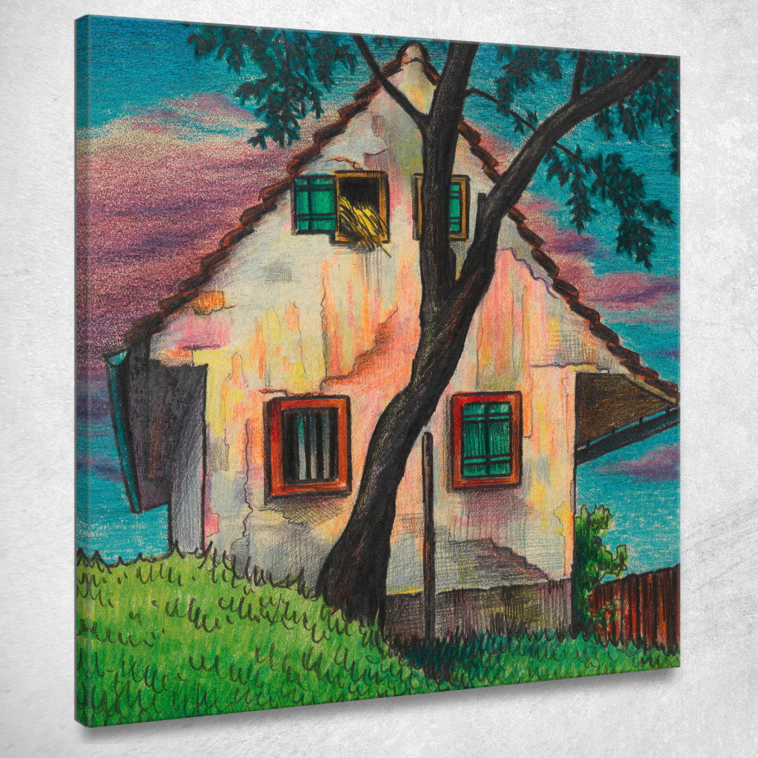 Casa La Sera Karl Wiener kwn227 quadro stampato su tela Casa La Sera Karl Wiener kwn227 quadro stampato su tela