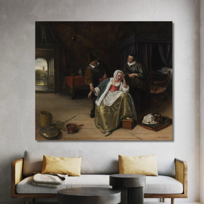 La Fanciulla Innamorata Jan Steen jsn69 quadro stampato su tela