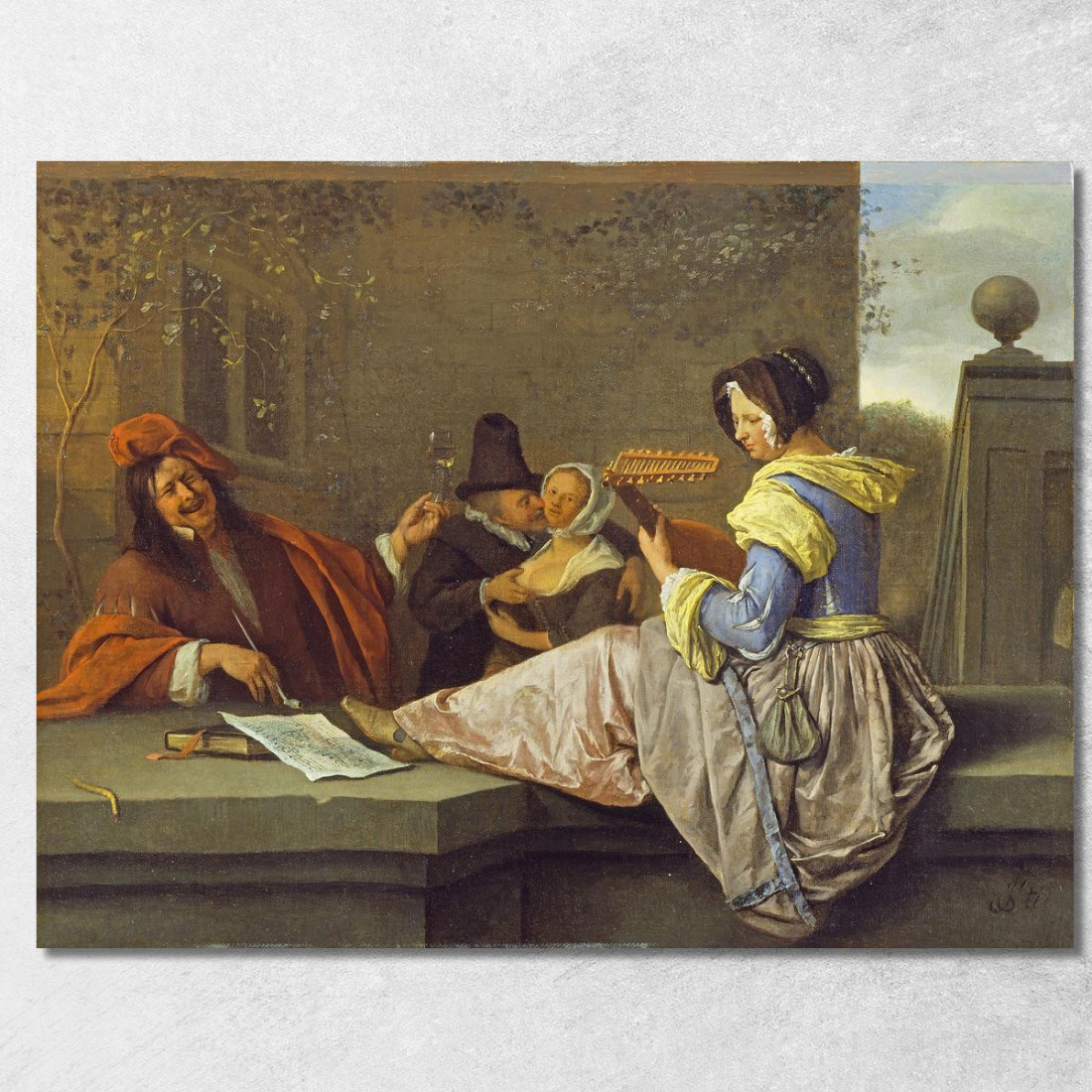 Il Suonatore Di Liuto Jan Steen jsn70 quadro stampato su tela Il Suonatore Di Liuto Jan Steen jsn70 quadro stampato su tela