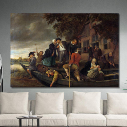 Il Ritorno Allegro A Casa Jan Steen jsn72 quadro stampato su tela