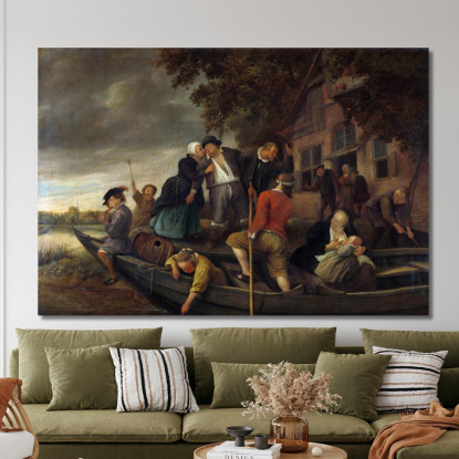 Il Ritorno Allegro A Casa Jan Steen jsn72 quadro stampato su tela