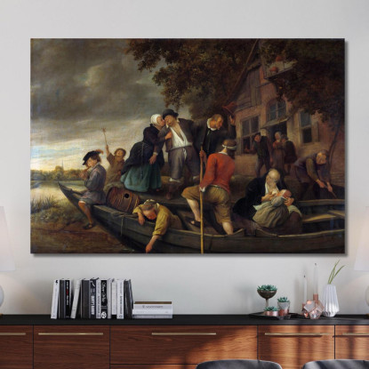 Il Ritorno Allegro A Casa Jan Steen jsn72 quadro stampato su tela