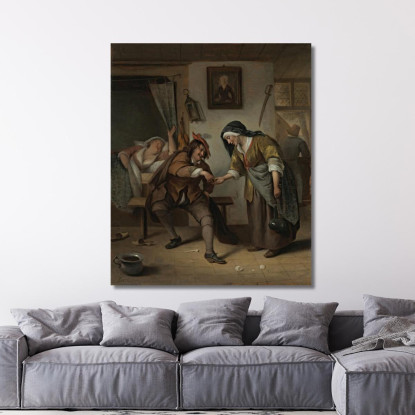 La Ruffiana Jan Steen jsn74 quadro stampato su tela