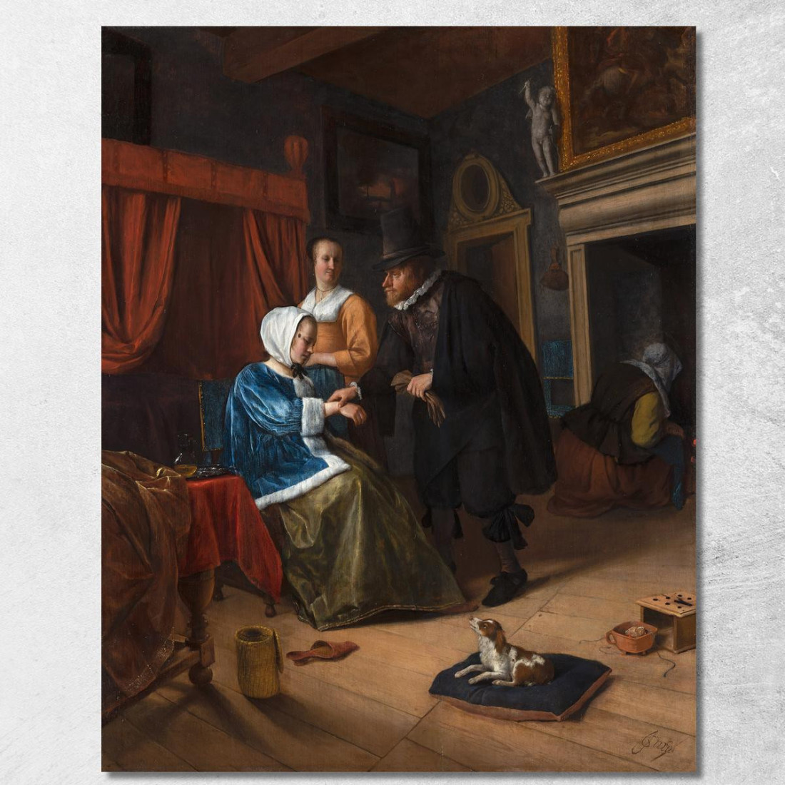 La Ragazza Malata Jan Steen jsn76 quadro stampato su tela La Ragazza Malata Jan Steen jsn76 quadro stampato su tela