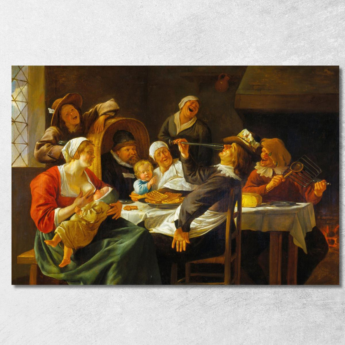 La Festa Della Dodicesima Notte Jan Steen jsn79 quadro stampato su tela La Festa Della Dodicesima Notte Jan Steen jsn79 quadro stampato su tela