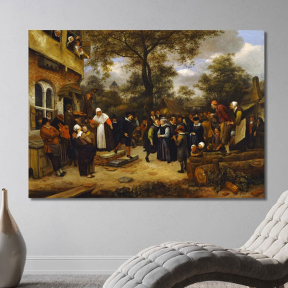 Matrimonio Del Villaggio Jan Steen jsn84 quadro stampato su tela