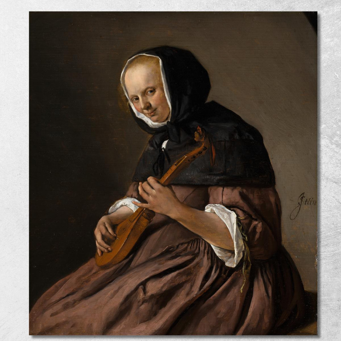 Donna Che Suona La Cetra Jan Steen jsn87 quadro stampato su tela Donna Che Suona La Cetra Jan Steen jsn87 quadro stampato su tela