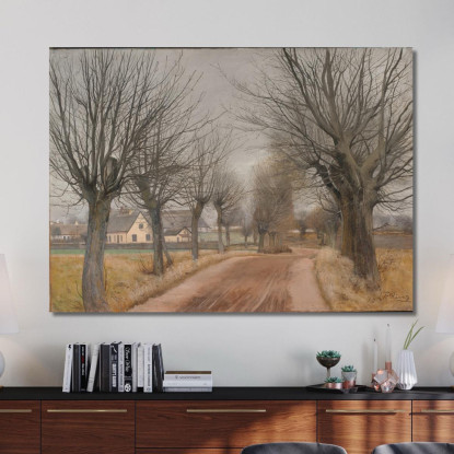 Una Strada Vicino A Vinderød Zelanda Laurits Andersen Ring lar2 quadro stampato su tela