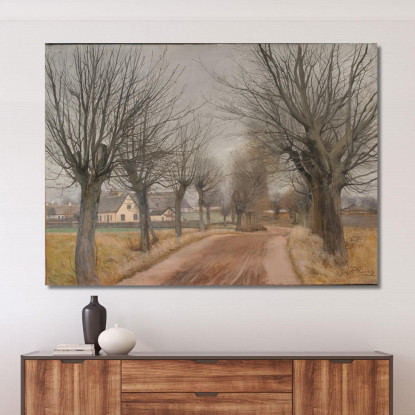 Una Strada Vicino A Vinderød Zelanda Laurits Andersen Ring lar2 quadro stampato su tela