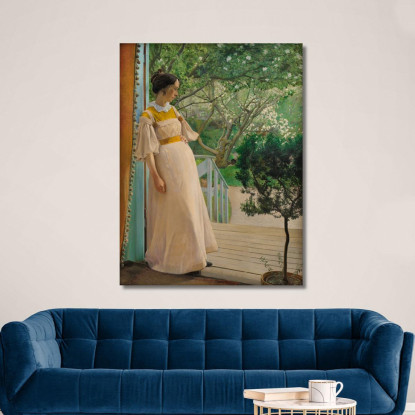 Alla Finestra Francese. La Moglie Dell'Artista Laurits Andersen Ring lar6 quadro stampato su tela