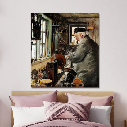 Un Tornitore Al Suo Tornio Laurits Andersen Ring lar9 quadro stampato su tela