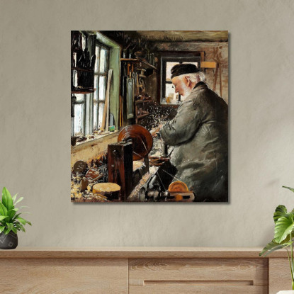 Un Tornitore Al Suo Tornio Laurits Andersen Ring lar9 quadro stampato su tela