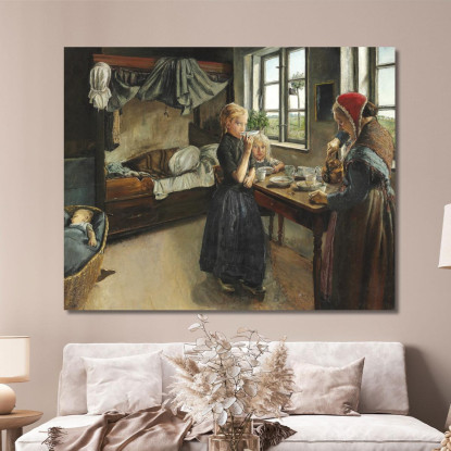 Interno Dal Villaggio Di Ring Laurits Andersen Ring lar21 quadro stampato su tela