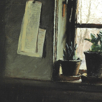 Interno Con Moglie Che Cuce Laurits Andersen Ring lar22 quadro stampato su tela