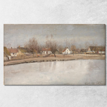 Lo Stagno Del Villaggio A Ring Zelanda Laurits Andersen Ring lar36 quadro stampato su tela