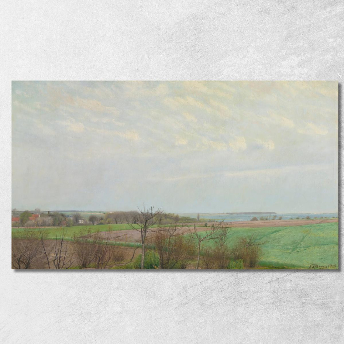 Vista Del Fiordo Di Roskilde All'Inizio Della Primavera Laurits Andersen Ring lar42 quadro stampato su tela Vista Del Fiordo Di Roskilde All'Inizio Della Primavera Laurits Andersen Ring lar42 quadro stampato su tela
