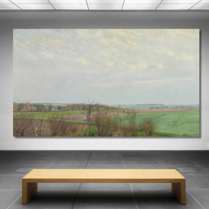 Vista Del Fiordo Di Roskilde All'Inizio Della Primavera Laurits Andersen Ring lar42 quadro stampato su tela