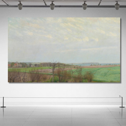 Vista Del Fiordo Di Roskilde All'Inizio Della Primavera Laurits Andersen Ring lar42 quadro stampato su tela
