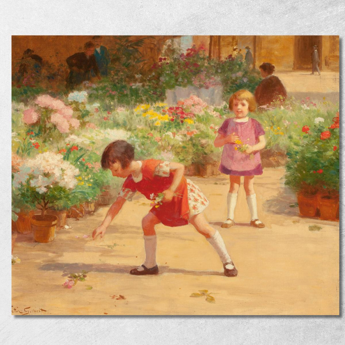 Raccolta Di Fiori Victor Gabriel Gilbert vgg11 quadro stampato su tela Raccolta Di Fiori Victor Gabriel Gilbert vgg11 quadro stampato su tela