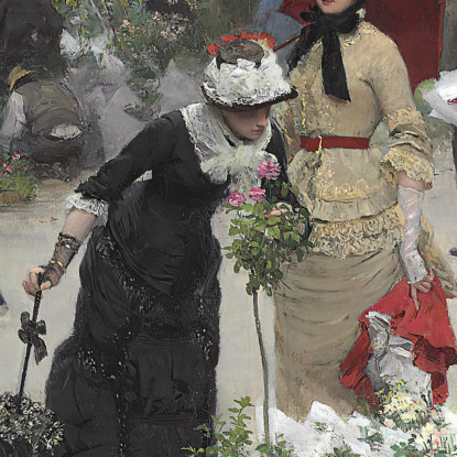 Il Mercato Dei Fiori Victor Gabriel Gilbert vgg23 quadro stampato su tela