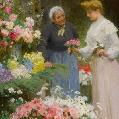 Mercato Dei Fiori Della Madeleine: L'Imbarazzo Della Scelta Victor Gabriel Gilbert vgg28 quadro stampato su tela