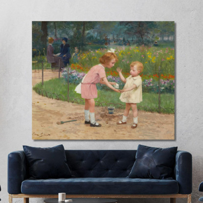 I Giardini Del Lussemburgo Victor Gabriel Gilbert vgg39 quadro stampato su tela