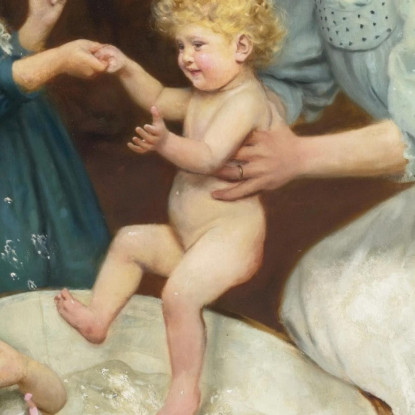 Il Bagnetto Del Bebè Arthur John Elsley aje5 quadro stampato su tela