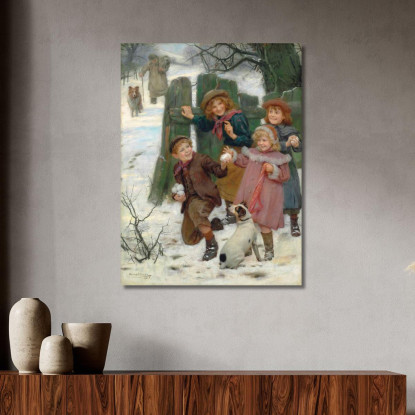 Fermati Ecco Che Arriva Arthur John Elsley aje9 quadro stampato su tela