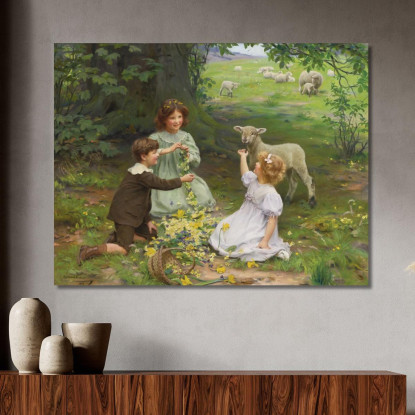 La Gioia Della Primavera Arthur John Elsley aje14 quadro stampato su tela