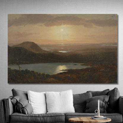 Eagle Lake Visto Da Cadillac Mountain Mount Desert Island Maine Frederic Edwin Church fec10 quadro stampato su tela