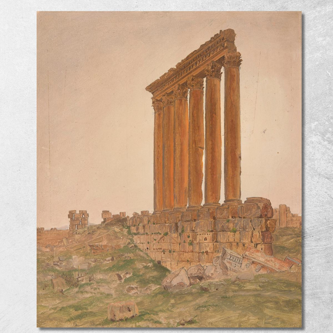 Rovine Del Tempio Di Zeus Baalbek Frederic Edwin Church fec73 quadro stampato su tela Rovine Del Tempio Di Zeus Baalbek Frederic Edwin Church fec73 quadro stampato su tela