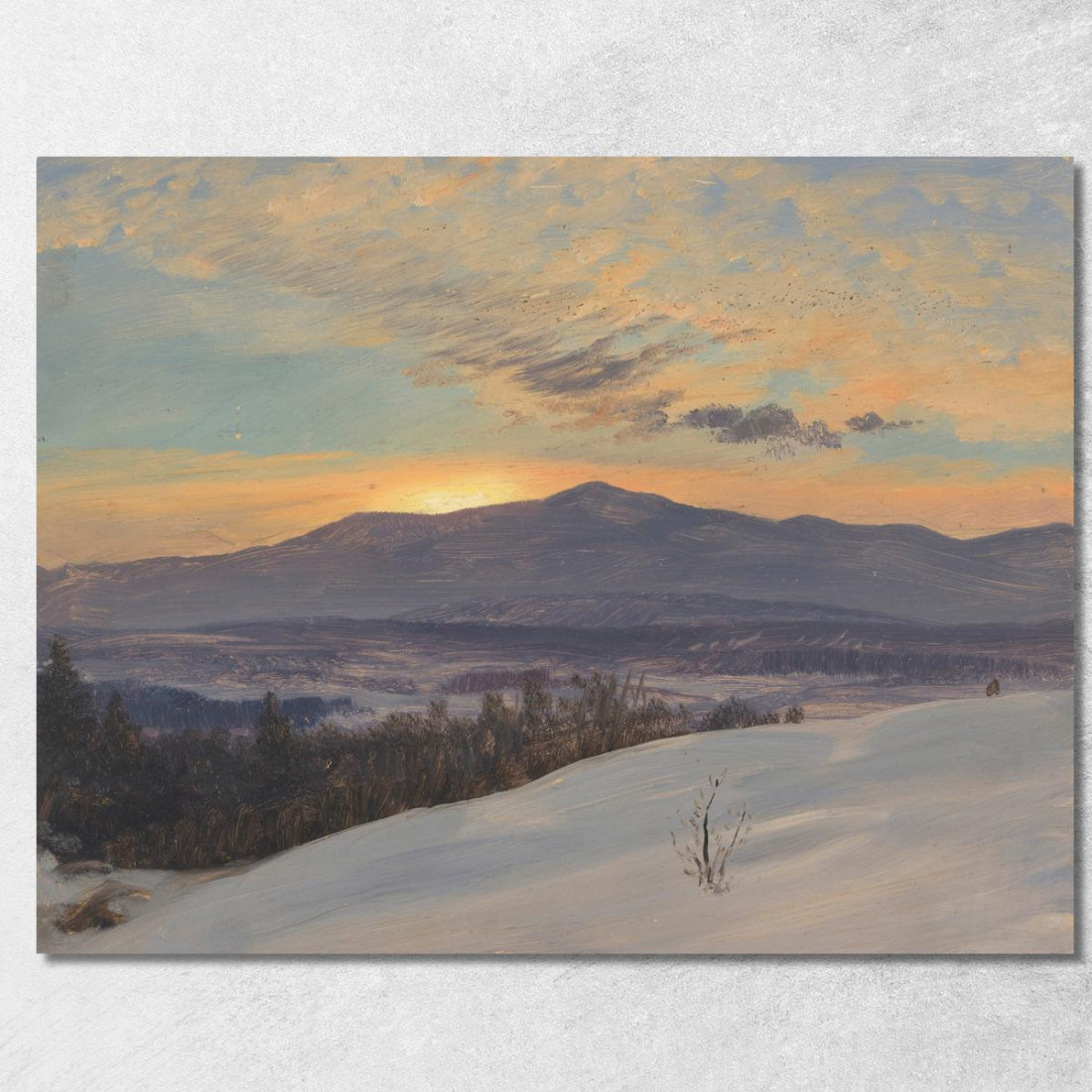 Tramonto Sulla Valle Dell'Hudson In Inverno Frederic Edwin Church fec86 quadro stampato su tela Tramonto Sulla Valle Dell'Hudson In Inverno Frederic Edwin Church fec86 quadro stampato su tela