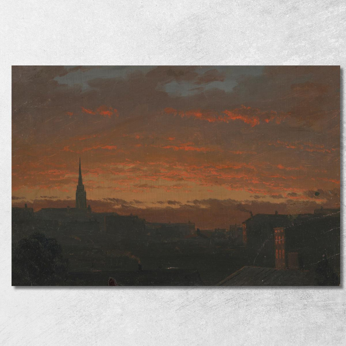 Tramonto A Hudson New York Frederic Edwin Church fec88 quadro stampato su tela Tramonto A Hudson New York Frederic Edwin Church fec88 quadro stampato su tela