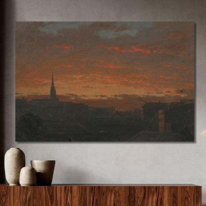 Tramonto A Hudson New York Frederic Edwin Church fec88 quadro stampato su tela