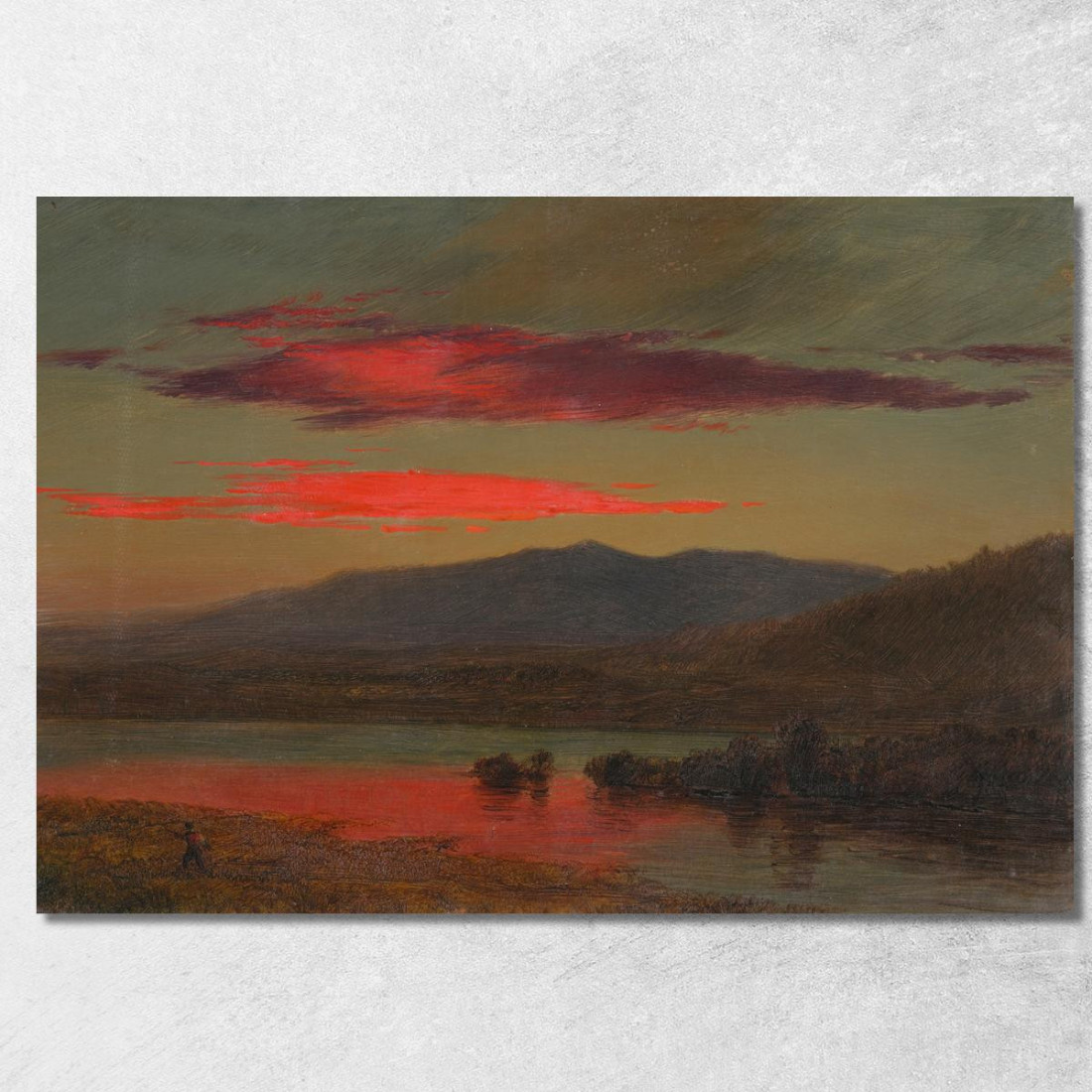 Tramonto A Hudson New York Frederic Edwin Church fec96 quadro stampato su tela Tramonto A Hudson New York Frederic Edwin Church fec96 quadro stampato su tela