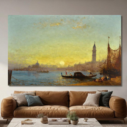 Tramonto A Venezia Félix Ziem fzm23 quadro stampato su tela